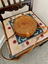Load image into Gallery viewer, Rattan Shoulder Bag with Leather Strap