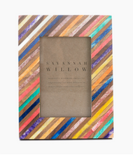 Load image into Gallery viewer, Handpainted Accent Stripe Rainbow Frame 6" x 4"