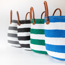 Load image into Gallery viewer, Striped Recycled plastic and sisal basket bag