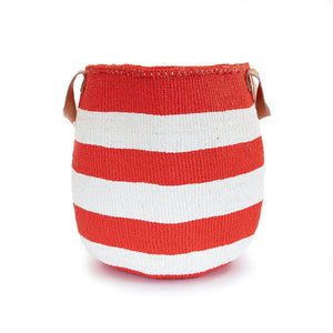 Sisal and Recycled Plastic Basket - Striped (Large)