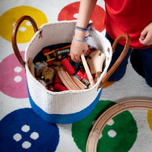 Load image into Gallery viewer, Sisal and Recycled Plastic Basket - Block Stripe (Medium)
