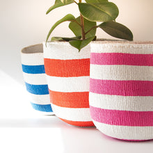 Load image into Gallery viewer, Sisal and Recycled Plastic Bucket Basket - Striped
