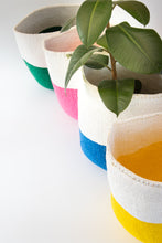 Load image into Gallery viewer, Sisal and Recycled Plastic Bucket Basket - Block Stripe