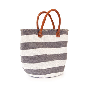 Sisal and Recycled Plastic Basket - Striped (Medium)