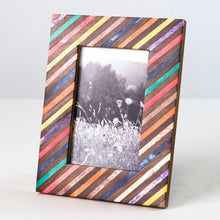 Load image into Gallery viewer, Handpainted Accent Stripe Rainbow Frame 6" x 4"