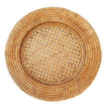 Load image into Gallery viewer, Rattan Charger Plate - Woven Wicker Straw Placemat