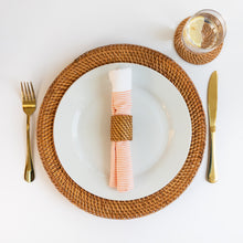 Load image into Gallery viewer, Rattan Charger Plate - Woven Wicker Straw Placemat
