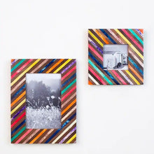 Load image into Gallery viewer, Handpainted Accent Stripe Rainbow Frame 6" x 4"