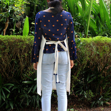Load image into Gallery viewer, Navy Pom Pom Apron