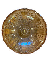 Load image into Gallery viewer, Vintage Large Cut Glass Bowl with Dusky Orange Tint