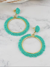 Load image into Gallery viewer, Beaded Stud Hoop Earring