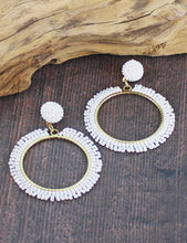 Load image into Gallery viewer, Beaded Stud Hoop Earring