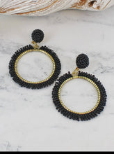 Load image into Gallery viewer, Beaded Stud Hoop Earring