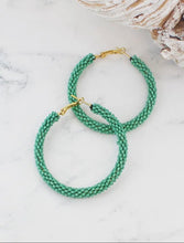 Load image into Gallery viewer, Beaded Hoop Earrings