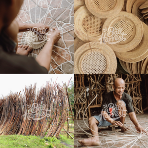 Rattan Swirl Charger Plate - Woven Wicker Straw Placemat