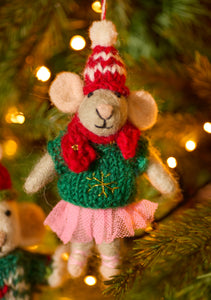 Felt Christmas Mice Wearing Jumpers