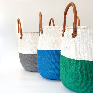Sisal and Recycled Plastic Basket - Block Stripe (Large)