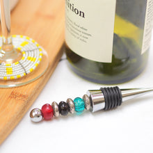 Load image into Gallery viewer, Recycled Glass Bead Bottle Stopper