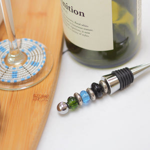 Recycled Glass Bead Bottle Stopper