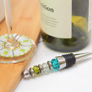 Recycled Glass Bead Bottle Stopper