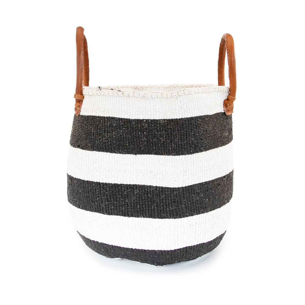 Sisal and Recycled Plastic Basket - Striped (Large)