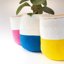Load image into Gallery viewer, Sisal and Recycled Plastic Bucket Basket - Block Stripe