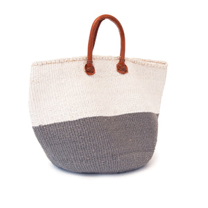 Sisal and Recycled Plastic Basket - Block Stripe (Large)